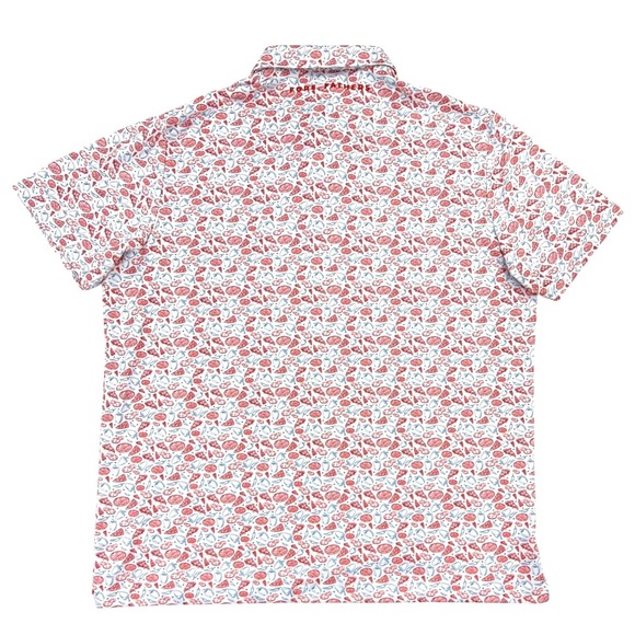 Fore Fathers Golf Polo Shirt Men's 2XL White Red Pizza Pepper Short Sleeve Dads - Picture 4 of 7
